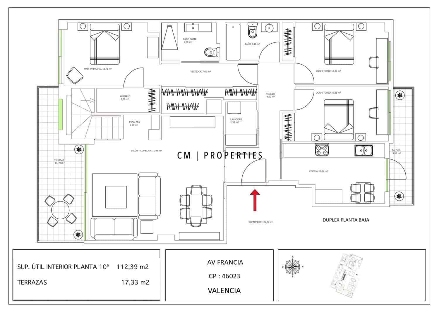 4 Zimmer Wohnung zu verkaufen in Valencia Stadt mit Pool Garage - 1.190.000 € (Ref: 9965524)