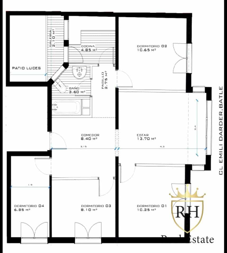 3 sypialnia Mieszkanie na sprzedaż w Palma de Mallorca - 450 000 € (Ref: 9130180)