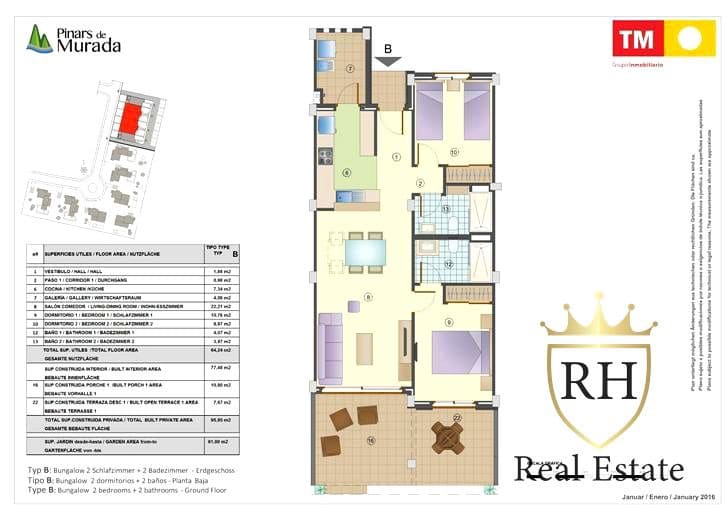 2 bedroom Bungalow for sale in Cala Murada - € 398,000 (Ref: 9827981)