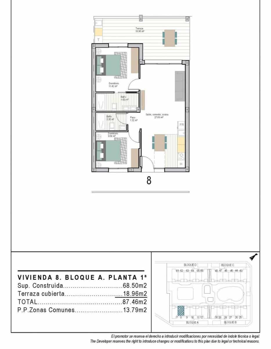 2 slaapkamer Appartement te koop in San Cayetano met zwembad garage - € 226.900 (Ref: 10185114)