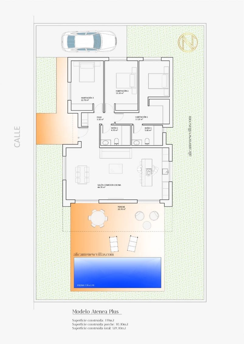 3 sypialnia Willa na sprzedaż w Hondon de las Nieves z basenem - 289 900 € (Ref: 9232764)