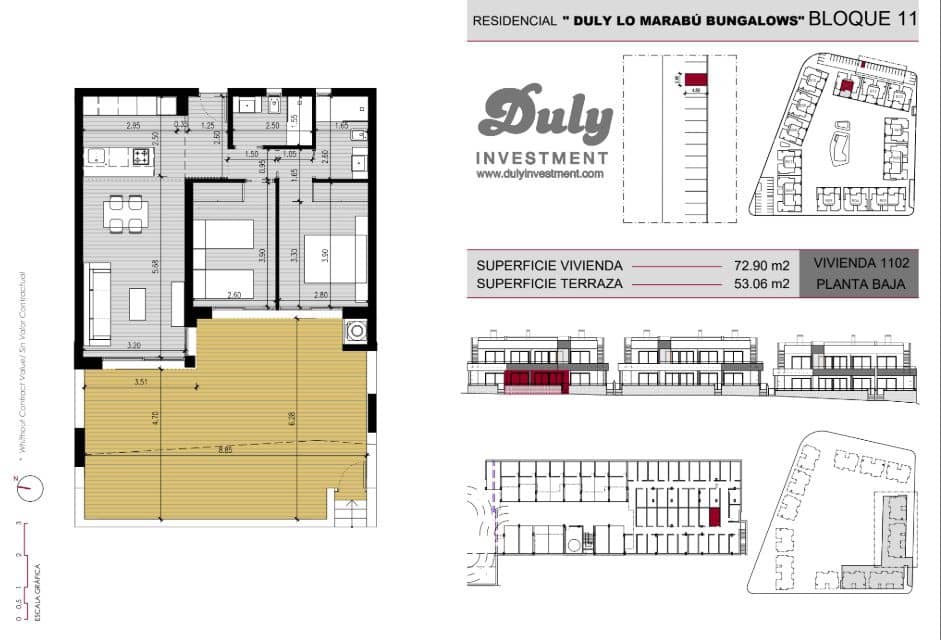 2 bedroom Bungalow for sale in Ciudad Quesada with pool - € 279,000 (Ref: 9236728)