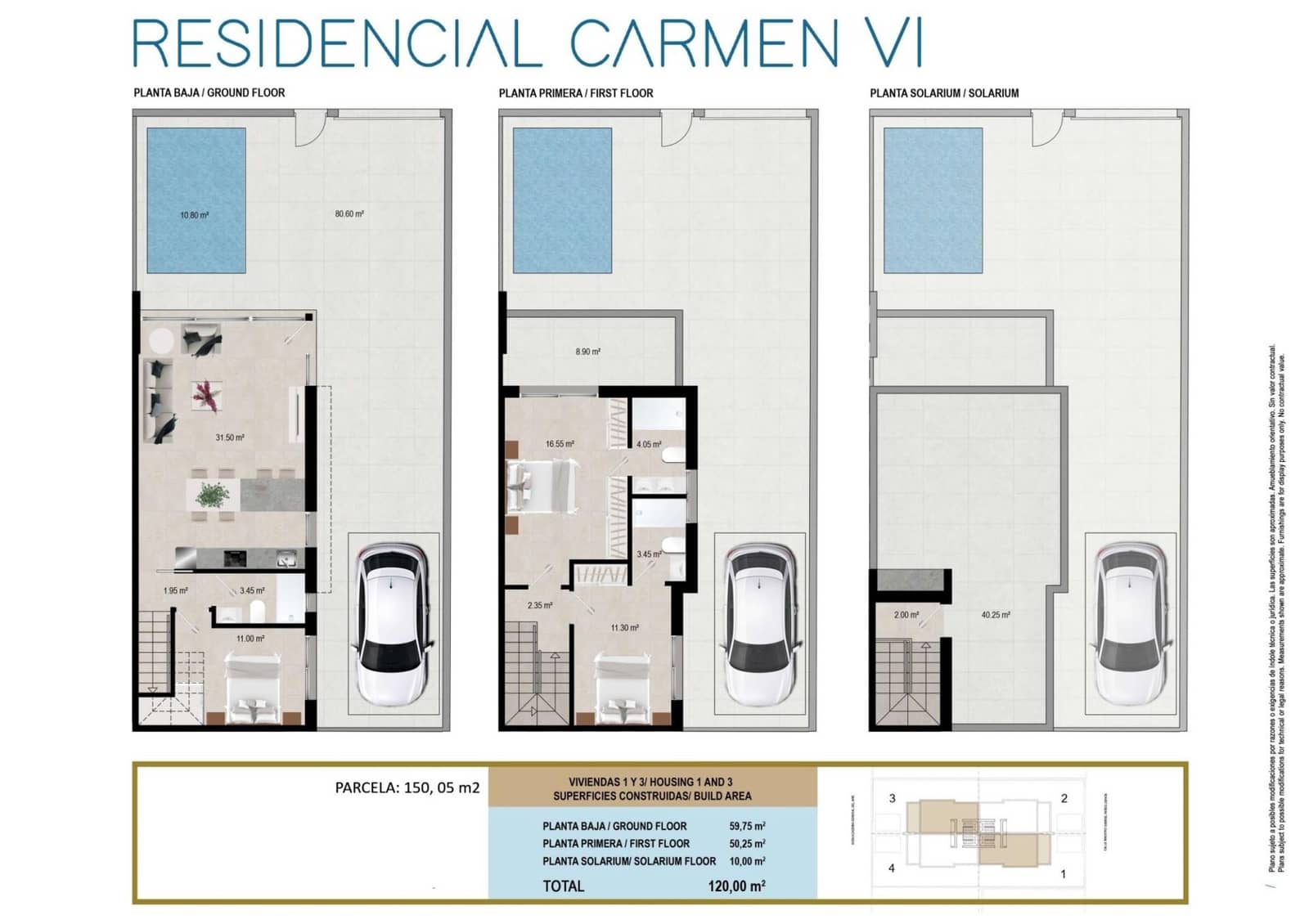 Adosado de 3 habitaciones en Santiago de la Ribera en venta con piscina - 376.500 € (Ref: 9825451)