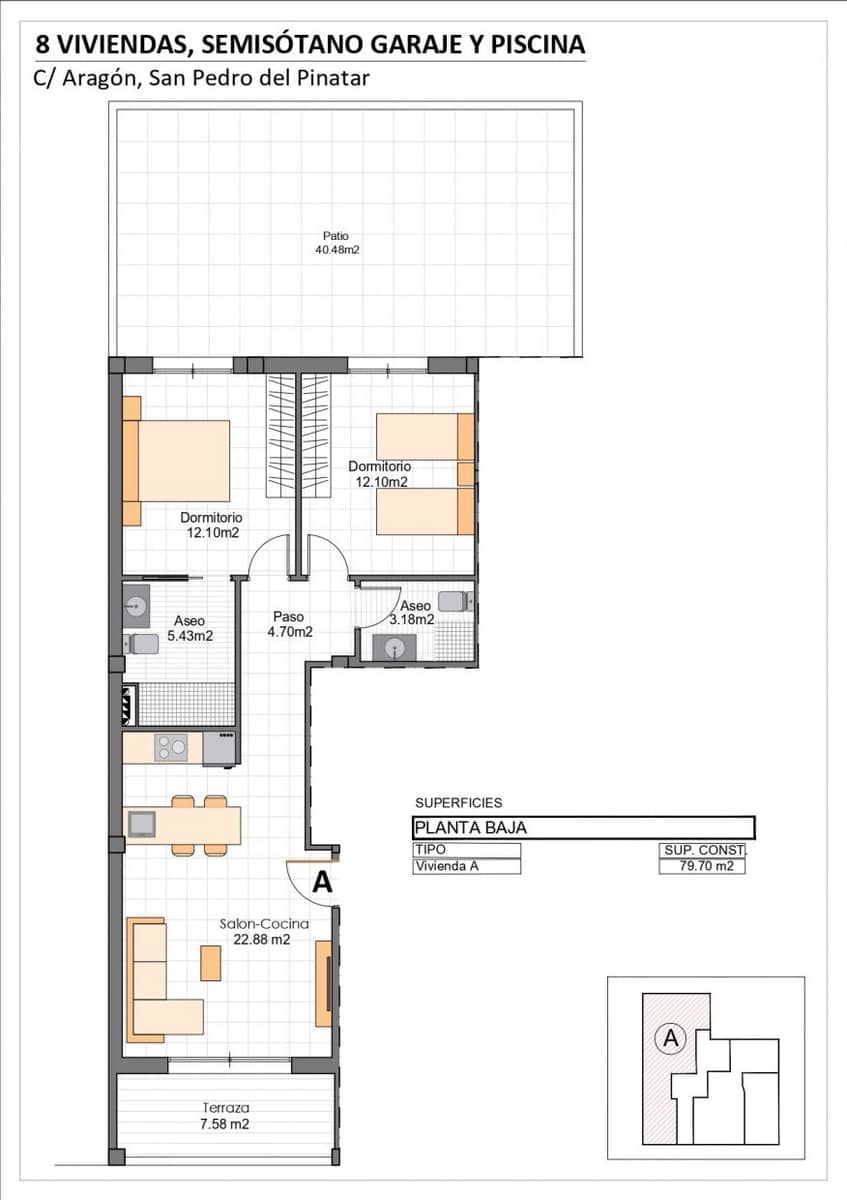 2 chambre Appartement à vendre à Lo Pagan - 267 400 € (Ref: 9833874)
