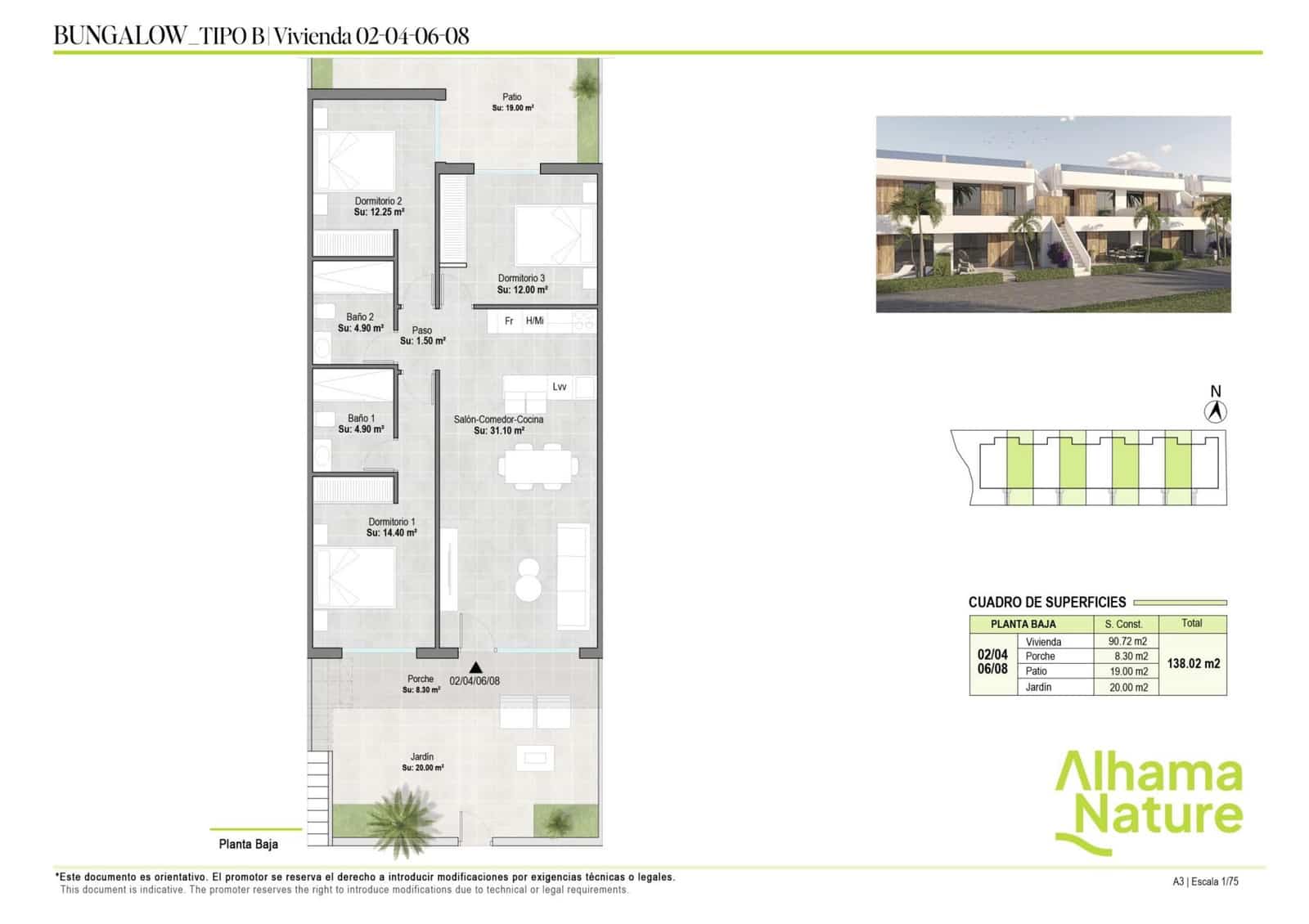 3 soveværelse Bungalow til salg i Alhama de Murcia - € 222.900 (Ref: 9849578)