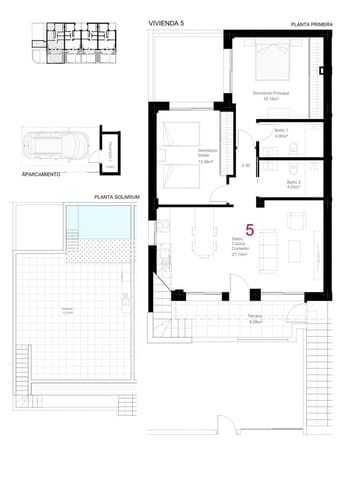2 quarto Bungalow para venda em Lo Pagan, San Pedro del Pinatar com piscina - 319 900 € (Ref: 9879068)