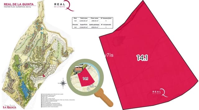 Byggegrund til salg i La Quinta, Benahavís - € 1.287.000 (Ref: 9508582)