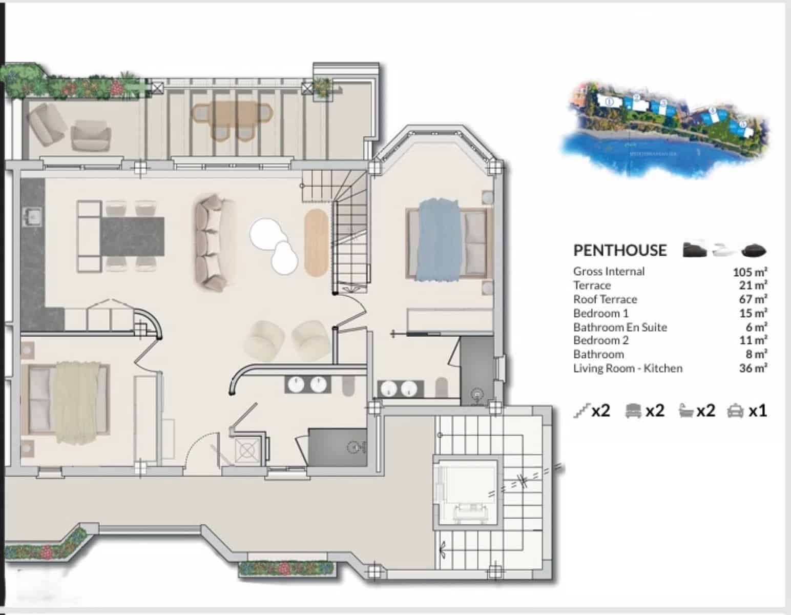 2 sovrum Takvåning till salu i Estepona - 1 395 000 € (Ref: 9878425)