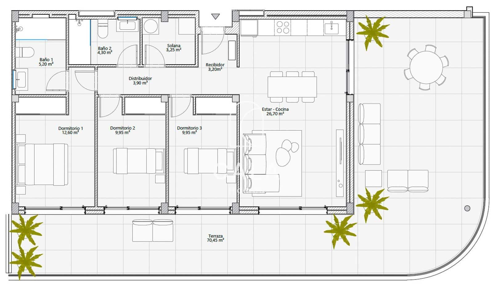 3 soverom Penthouse til salgs i Costa Adeje med svømmebasseng garasje - € 1 295 000 (Ref: 8909917)