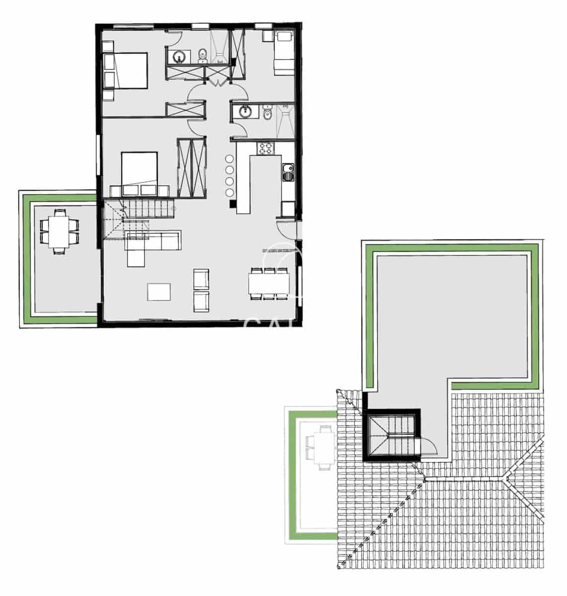 3 chambre Penthouse à vendre à Amarilla Golf avec piscine garage - 542 398 € (Ref: 9438900)