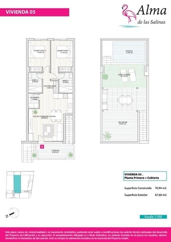 2 makuuhuone Bungalow myytävänä paikassa Lo Pagan, San Pedro del Pinatar mukana 
autotalli - 298 900 € (Ref: 8851916)