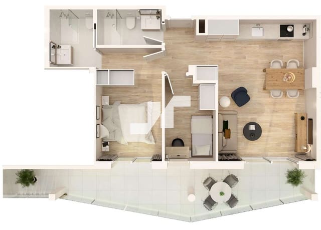 2 Zimmer Wohnung zu verkaufen in Moncofa mit Pool Garage - 176.000 € (Ref: 9778776)