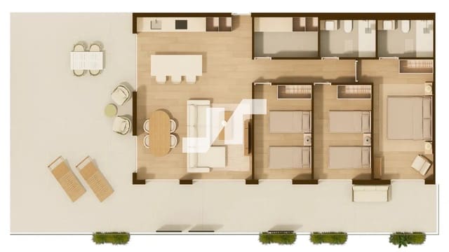 3 soverom Leilighet til salgs i Moncofa med svømmebasseng garasje - € 319 000 (Ref: 9795762)