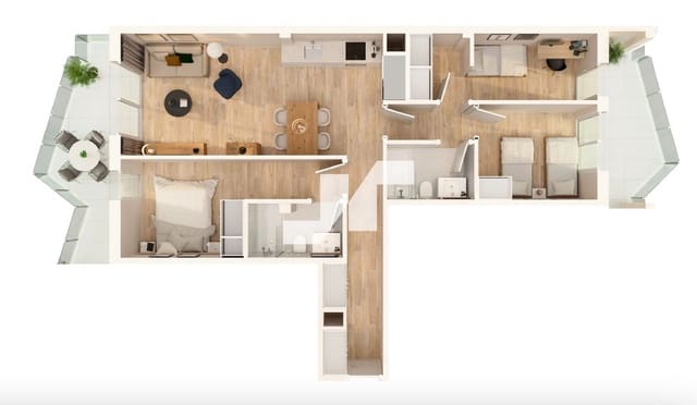 3 slaapkamer Flat te koop in Moncofa met zwembad garage - € 274.000 (Ref: 9824634)