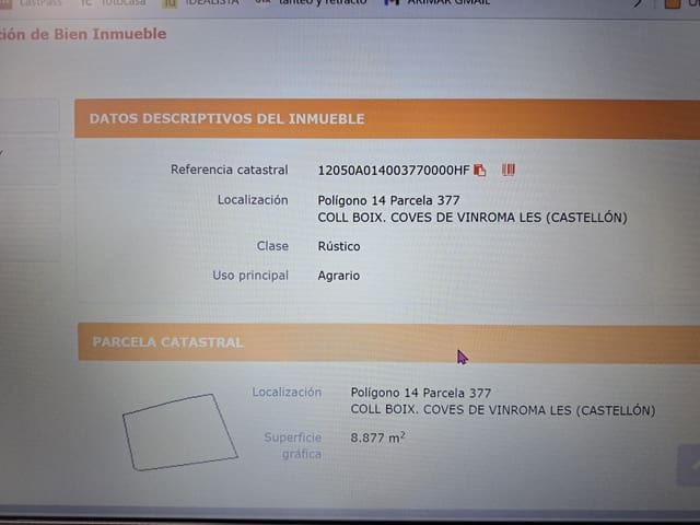Byggetomt til salgs i Les Coves de Vinromà - € 20 000 (Ref: 9117170)