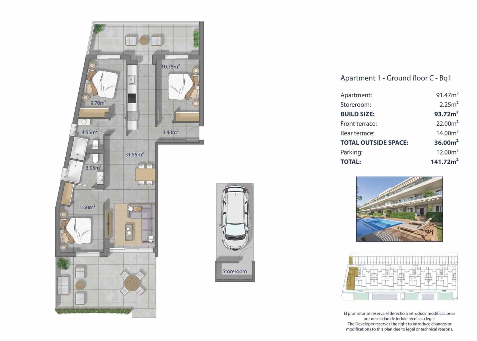 3 Zimmer Strandapartment zu verkaufen in Los Alcazares mit Pool - 379.000 € (Ref: 10015777)