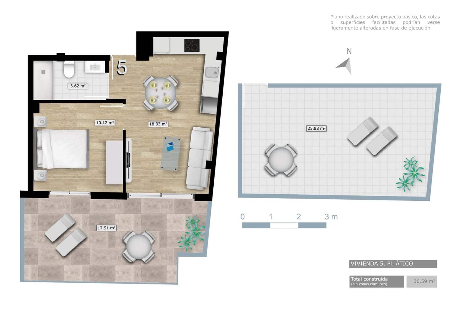 1 soveværelse Penthouse til salg i Torrevieja med swimmingpool garage - € 229.000 (Ref: 10017668)