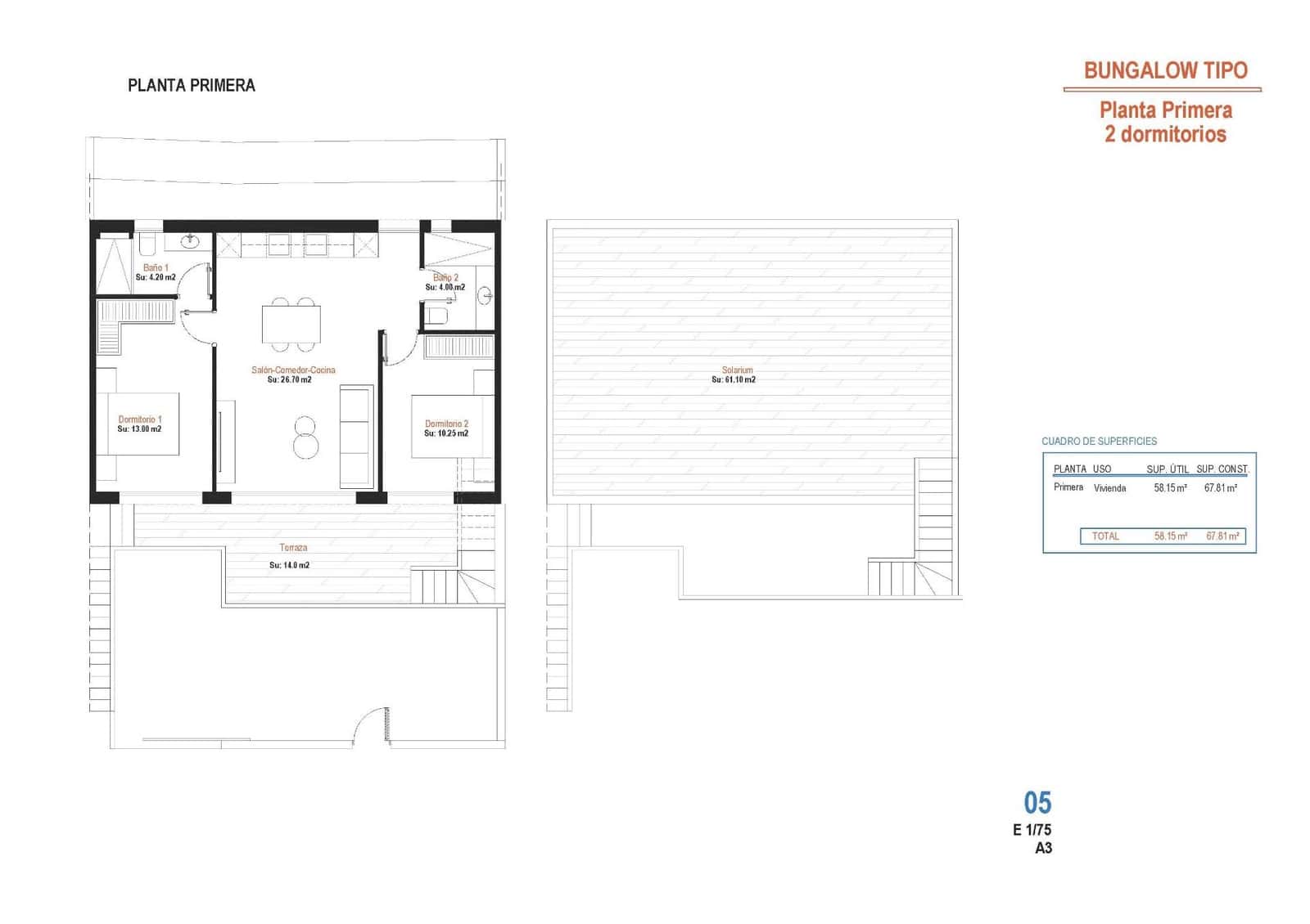 Bungalow de 2 habitaciones en Condado de Alhama en venta con piscina - 282.900 € (Ref: 10021109)