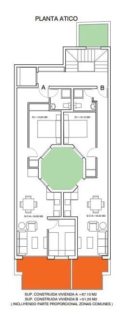 2 slaapkamer Penthouse te koop in Torrevieja met zwembad - € 213.000 (Ref: 9587305)