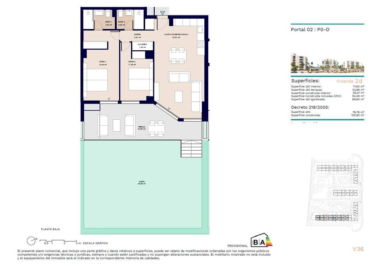 2 makuuhuone Huoneisto myytävänä paikassa Almerimar mukana uima-altaan - 238 000 € (Ref: 9587408)