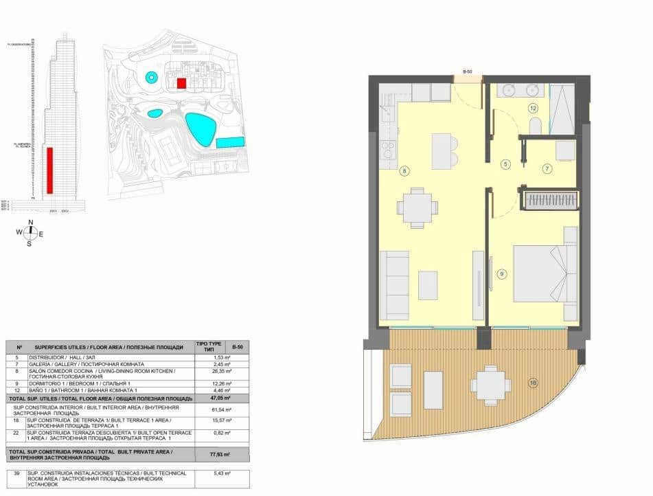 1 soveværelse Lejlighed til salg i Benidorm med swimmingpool - € 530.000 (Ref: 9587600)