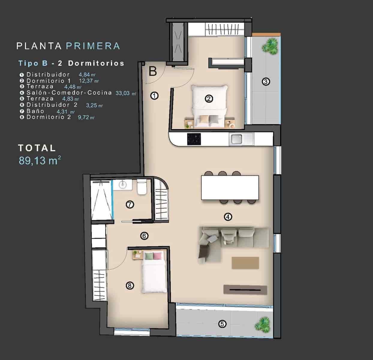 2 quarto Apartamento para venda em Torrevieja - 245 000 € (Ref: 9627804)