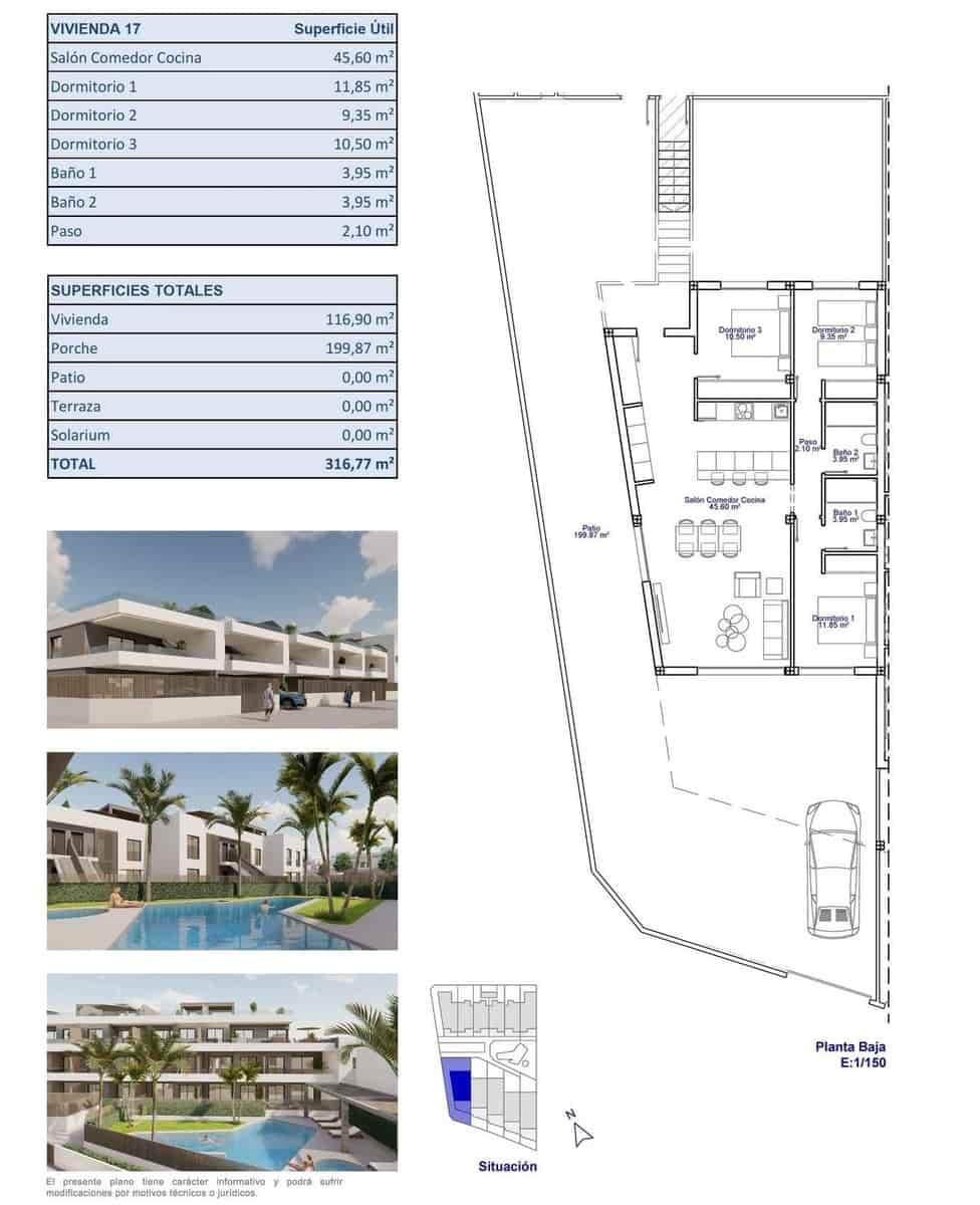 3 camera da letto Bungalow in vendita in Pilar de la Horadada con piscina - 450.000 € (Rif: 9666762)