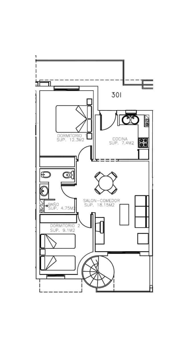 2 soverom Penthouse til salgs i Los Collados med svømmebasseng - € 132 000 (Ref: 9794887)