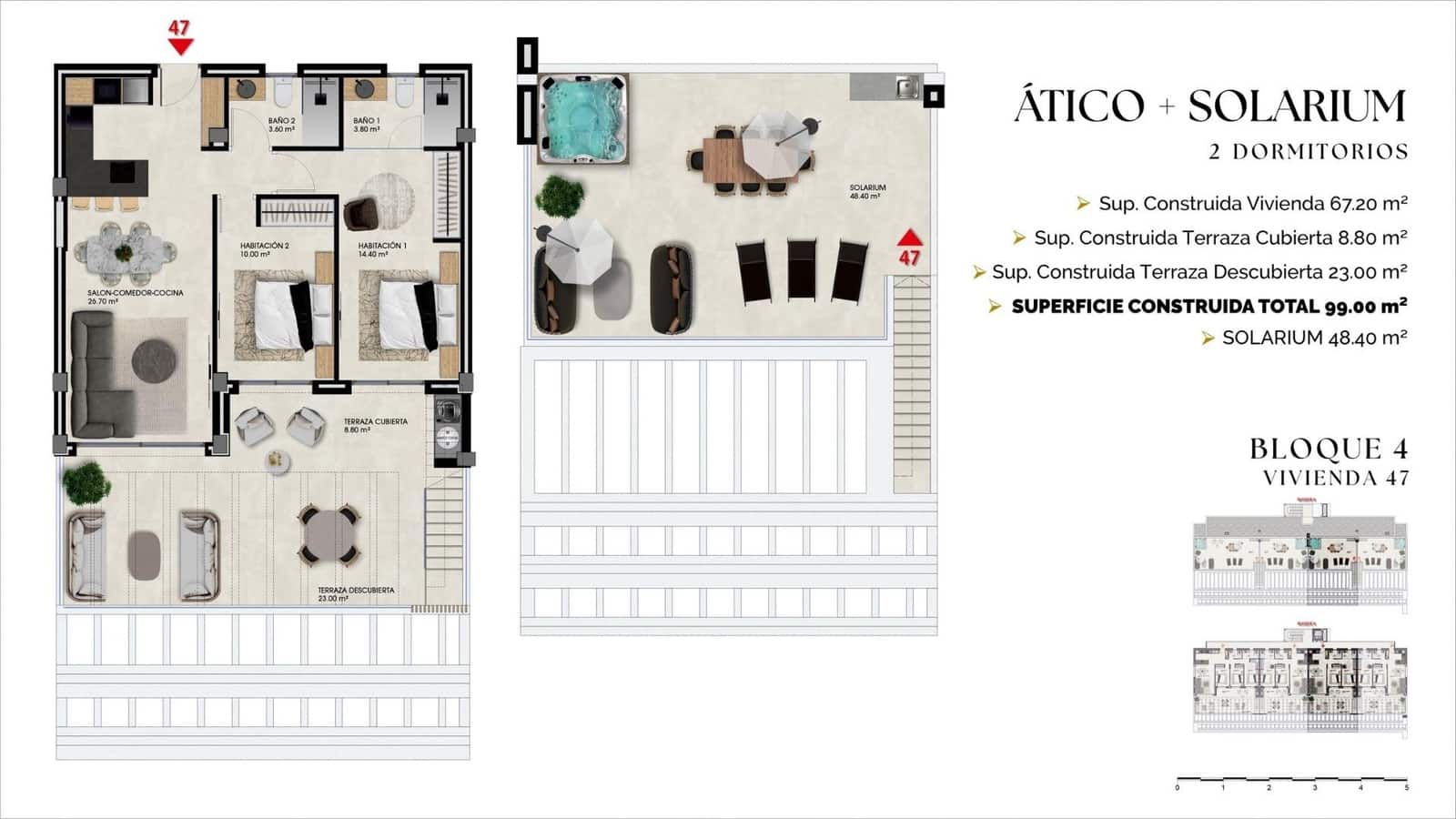 2 soveværelse Penthouse til salg i Finestrat med swimmingpool - € 470.000 (Ref: 9904176)
