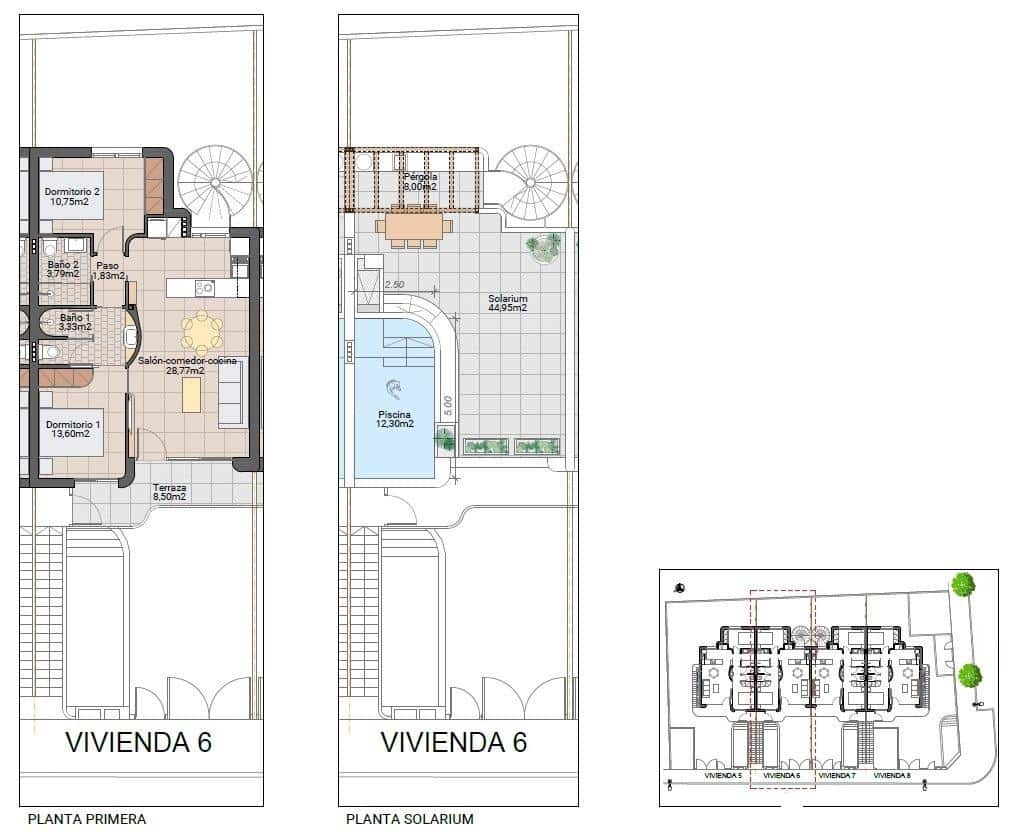 2 bedroom Bungalow for sale in Pilar de la Horadada with pool - € 299,900 (Ref: 9929565)