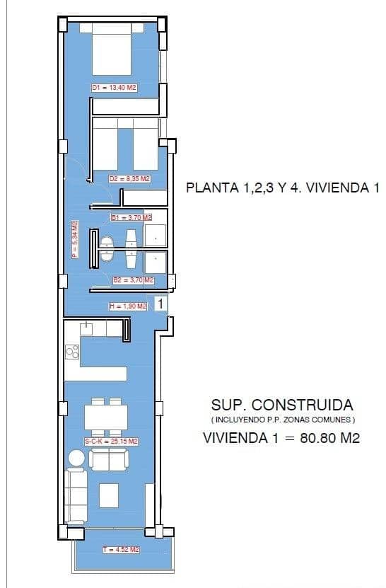 2 soveværelse Lejlighed til salg i Torrevieja med swimmingpool - € 250.480 (Ref: 9929569)