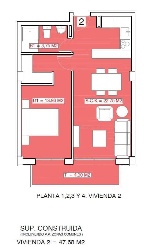 Apartamento de 1 habitación en Torrevieja en venta con piscina - 164.496 € (Ref: 9929570)