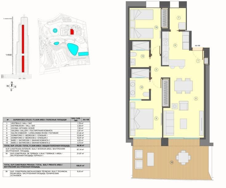 2 sypialnia Apartament na sprzedaż w Benidorm z basenem - 699 000 € (Ref: 9934702)