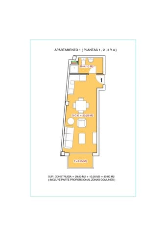 Studio til salg i Playa del Acequión, Torrevieja - € 115.000 (Ref: 9979043)