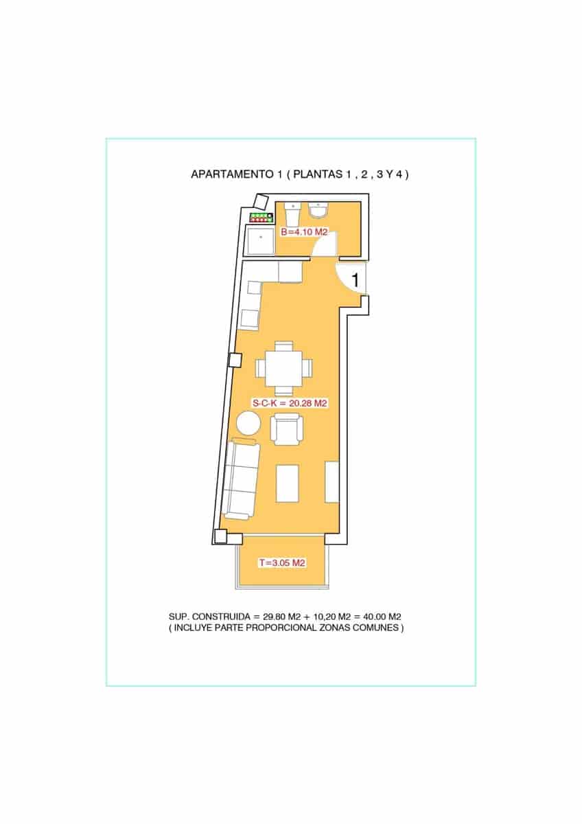 Yksiö myytävänä paikassa Torrevieja - 110 000 € (Ref: 9979046)