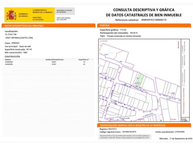 Building Plot for sale in Artana - € 35,000 (Ref: 9246284)