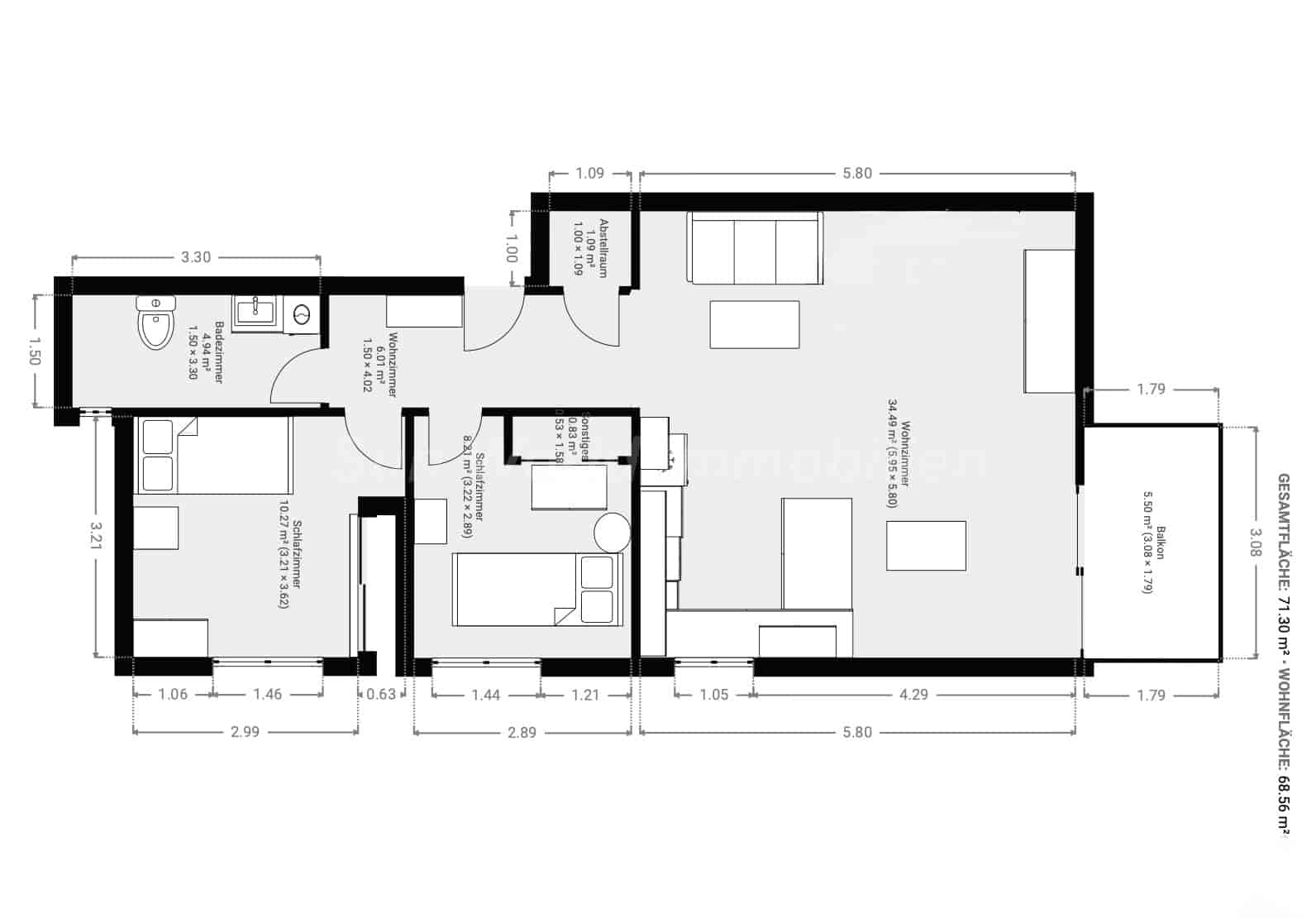 2 Zimmer Wohnung zu vermieten in Patalavaca mit Garage - 1.200 € (Ref: 10044331)