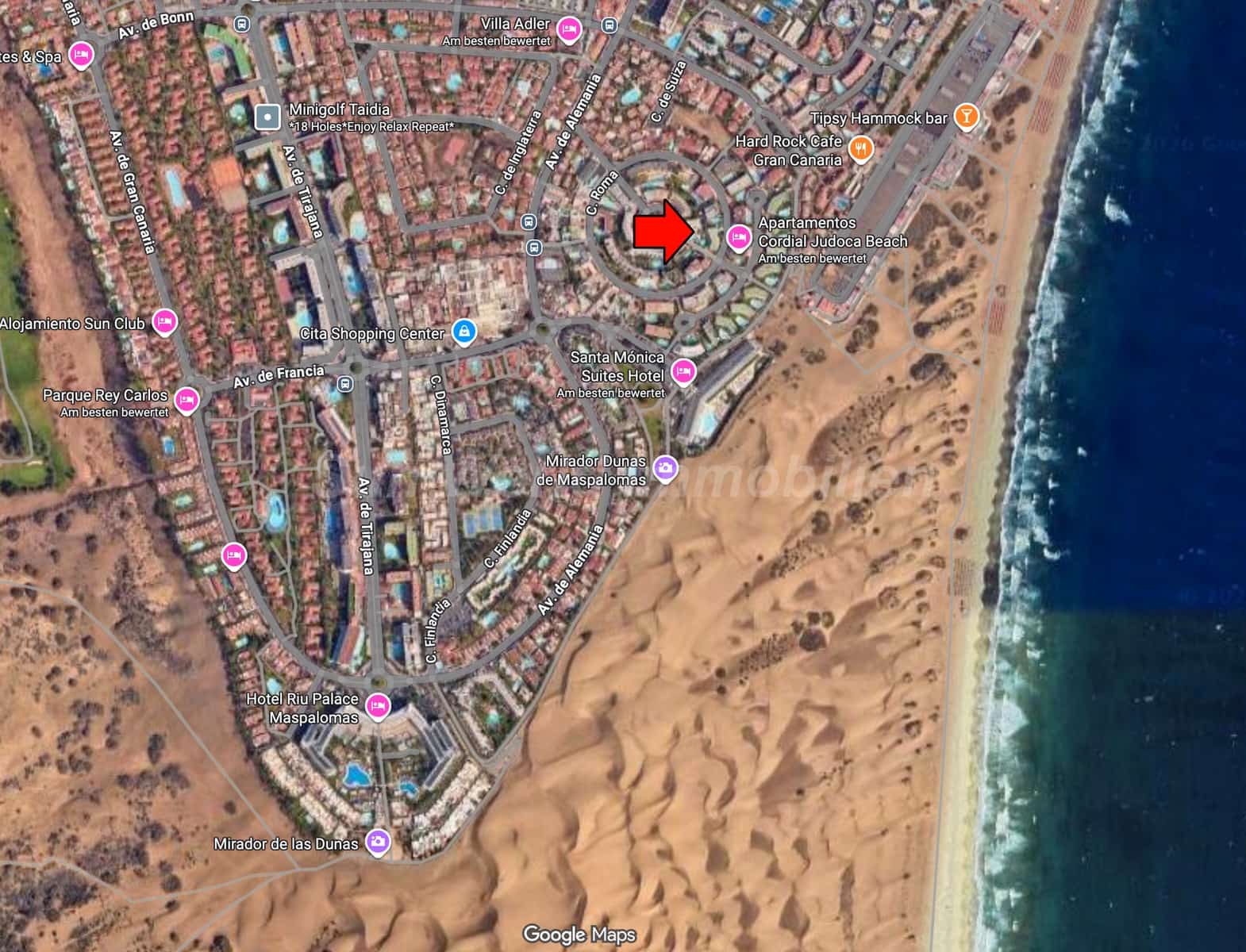 Piso de 1 habitación en Playa del Inglés en venta con piscina - 310.000 € (Ref: 10095040)