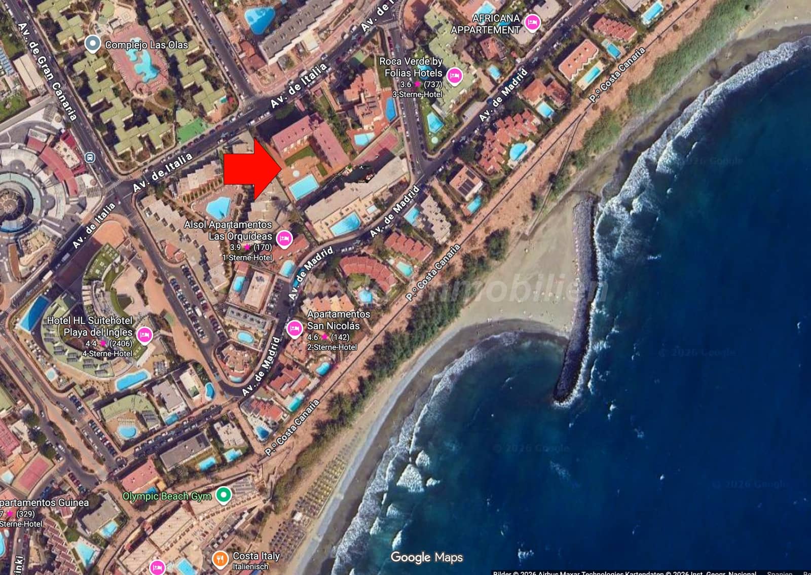 Piso de 2 habitaciones en Playa del Inglés en alquiler - 1.900 € (Ref: 10139320)