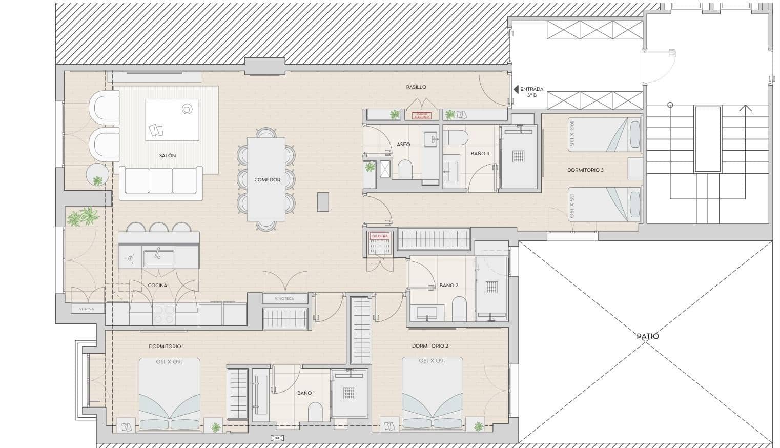 3 makuuhuone Asunto myytävänä paikassa Madrid kaupunki - 2 279 000 € (Ref: 8950698)