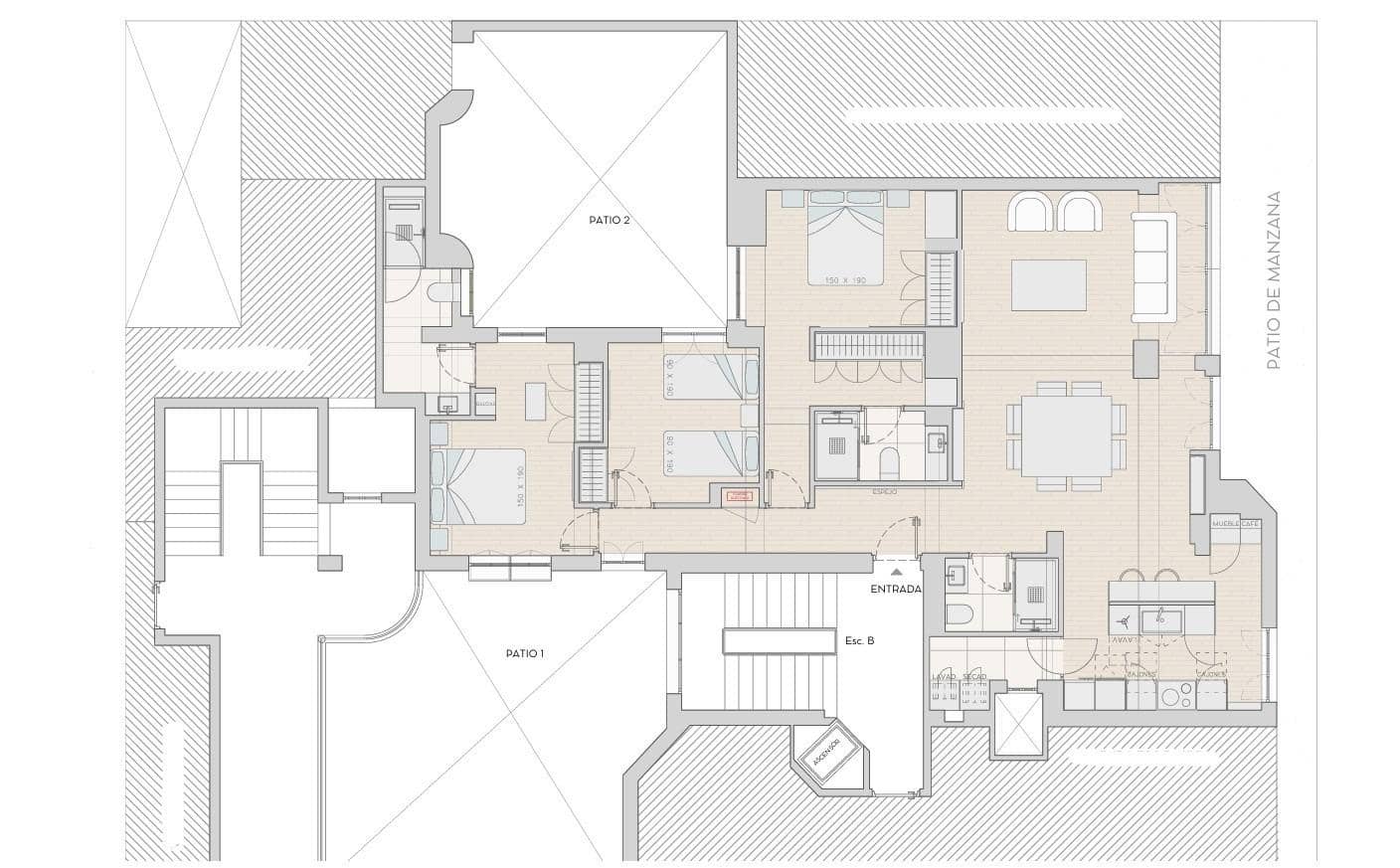 3 soveværelse Lejlighed til salg i Madrid by - € 1.659.000 (Ref: 8950699)