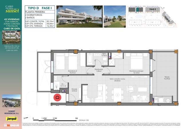 2 chambre Appartement à vendre à El Cabo de Gata, Almería ville avec piscine garage - 236 500 € (Ref: 9379743)