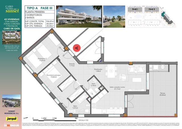 Leilighet til salgs i El Cabo de Gata, Almería by med svømmebasseng garasje - € 248 500 (Ref: 9380153)