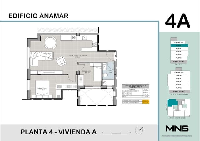 2 chambre Appartement à vendre à Playa del Acequión, Torrevieja avec piscine garage - 285 000 € (Ref: 9831703)