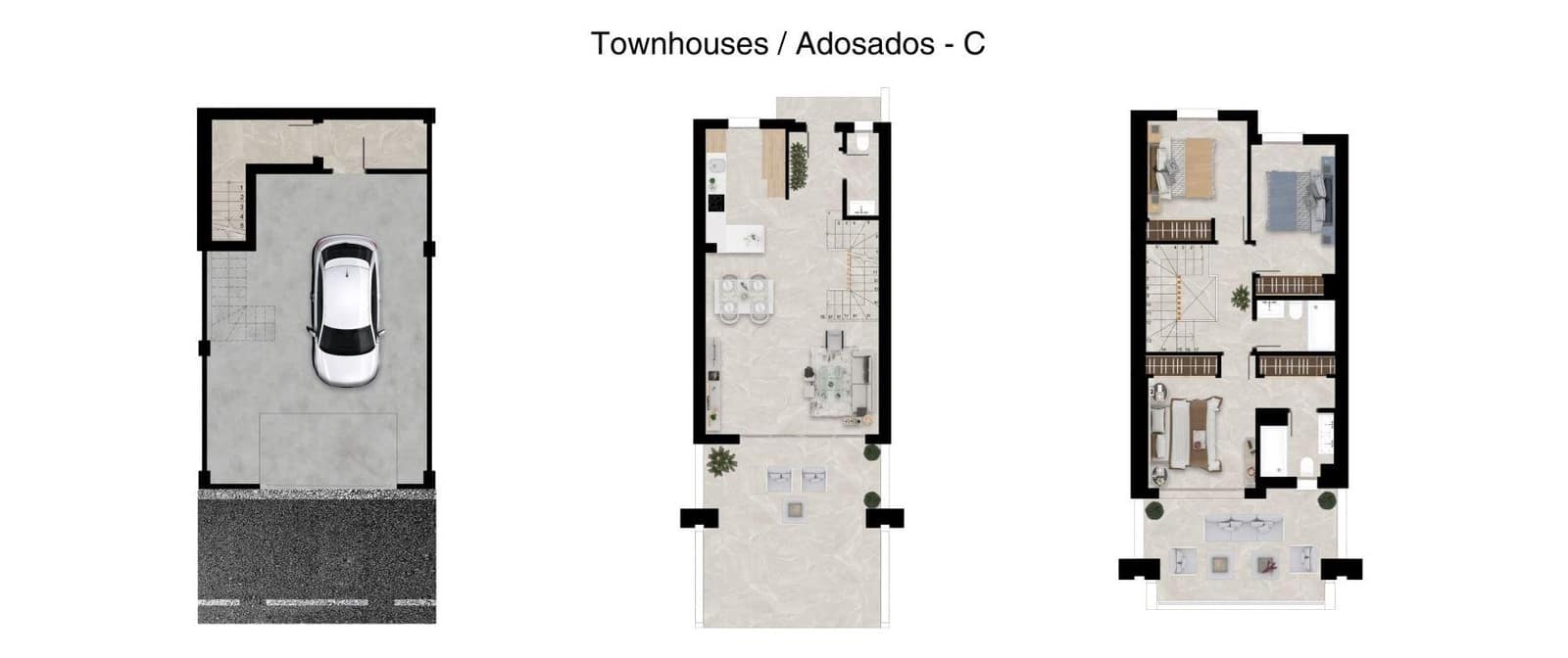 3 soverom Rekkehus til salgs i Mijas med svømmebasseng garasje - € 650 000 (Ref: 10155461)