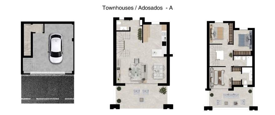 3 soverom Rekkehus til salgs i Mijas med svømmebasseng garasje - € 650 000 (Ref: 10155461)