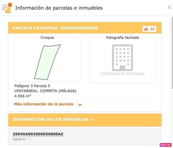 Mark till salu i Cómpeta - 20 000 € (Ref: 8429693)