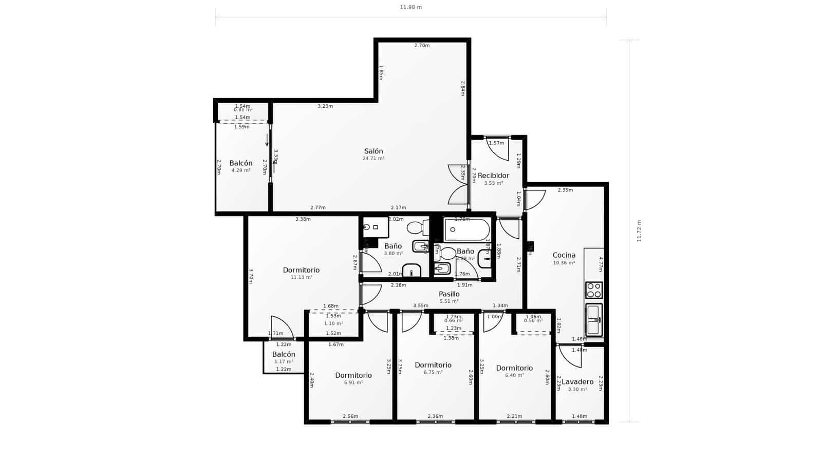 4 bedroom Flat for sale in Malaga city - € 465,000 (Ref: 9257566)