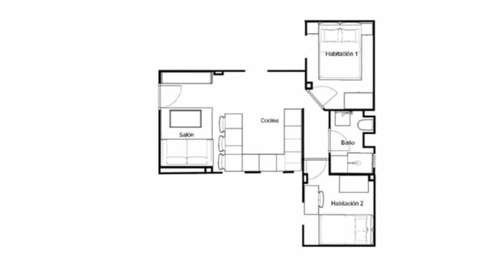 2 soveværelse Lejlighed til leje i Malaga by - € 1.100 (Ref: 9322081)