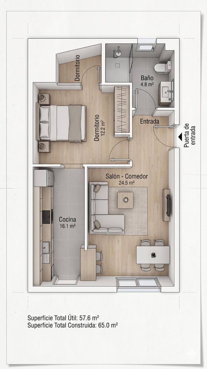 1 soverom Leilighet til salgs i Malaga by med garasje - € 330 000 (Ref: 9836582)